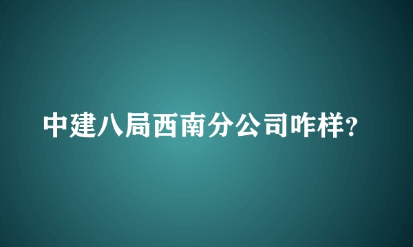 中建八局西南分公司咋样？