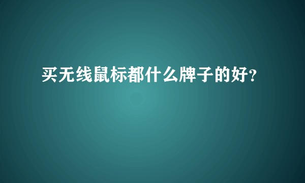 买无线鼠标都什么牌子的好？