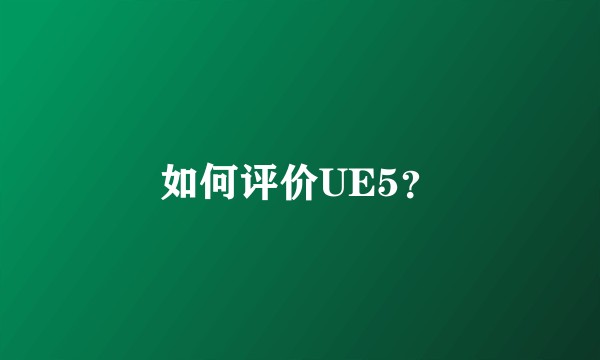 如何评价UE5？