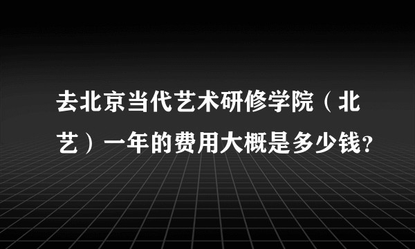 去北京当代艺术研修学院（北艺）一年的费用大概是多少钱？