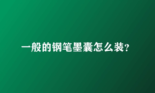 一般的钢笔墨囊怎么装？
