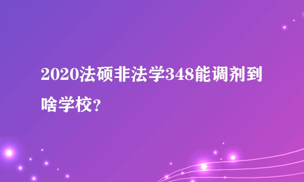 2020法硕非法学348能调剂到啥学校？