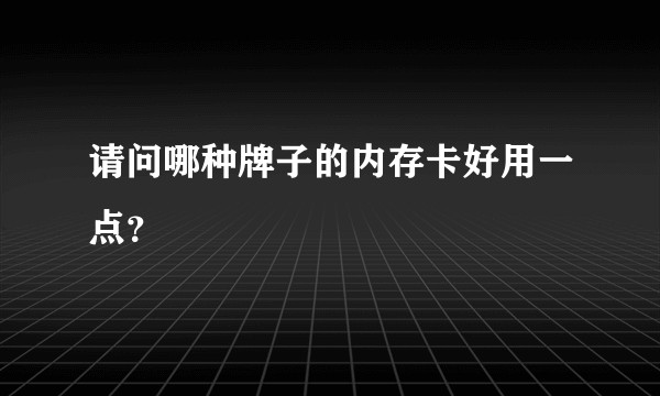 请问哪种牌子的内存卡好用一点？