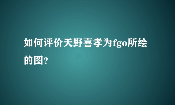 如何评价天野喜孝为fgo所绘的图？