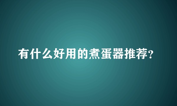 有什么好用的煮蛋器推荐？