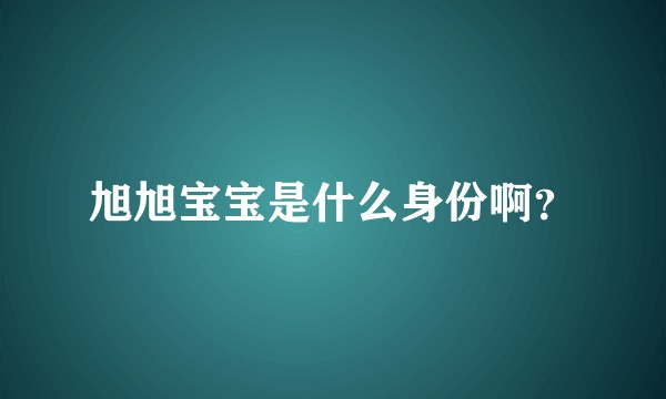 旭旭宝宝是什么身份啊？