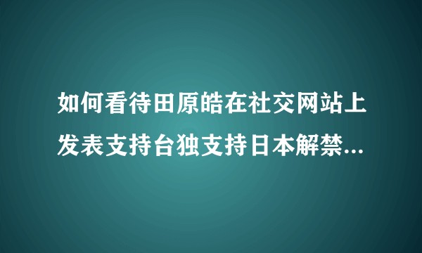 如何看待田原皓在社交网站上发表支持台独支持日本解禁集体自卫权的言论？