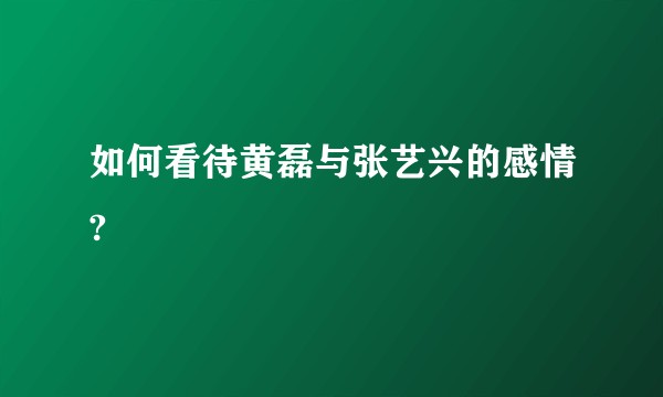 如何看待黄磊与张艺兴的感情?