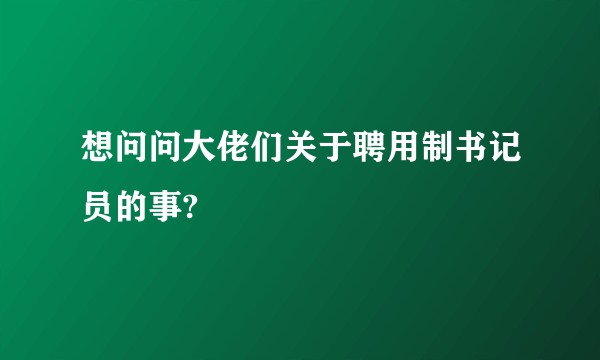 想问问大佬们关于聘用制书记员的事?