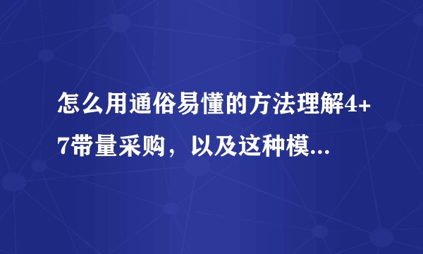 怎么用通俗易懂的方法理解4+7带量采购，以及这种模式对消费者而言带来的利弊？