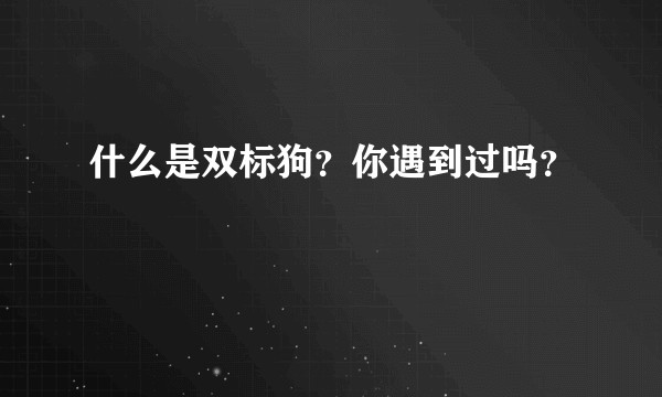什么是双标狗？你遇到过吗？
