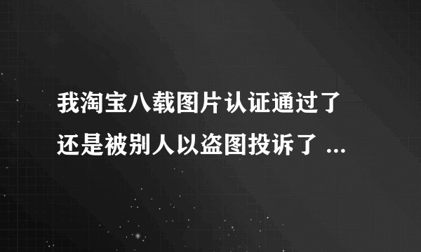 我淘宝八载图片认证通过了 还是被别人以盗图投诉了 什么情况?