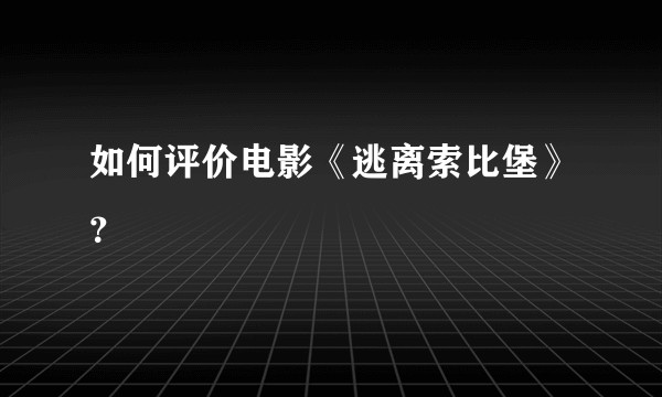 如何评价电影《逃离索比堡》？