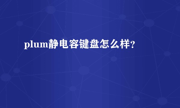 plum静电容键盘怎么样？