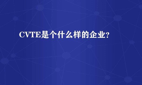 CVTE是个什么样的企业？