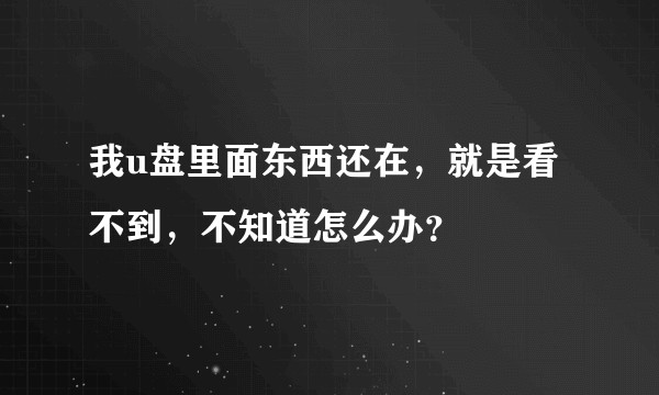 我u盘里面东西还在，就是看不到，不知道怎么办？