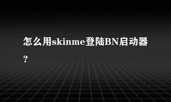怎么用skinme登陆BN启动器？