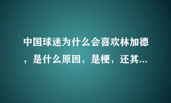 中国球迷为什么会喜欢林加德，是什么原因，是梗，还其他的。？