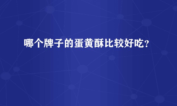 哪个牌子的蛋黄酥比较好吃？