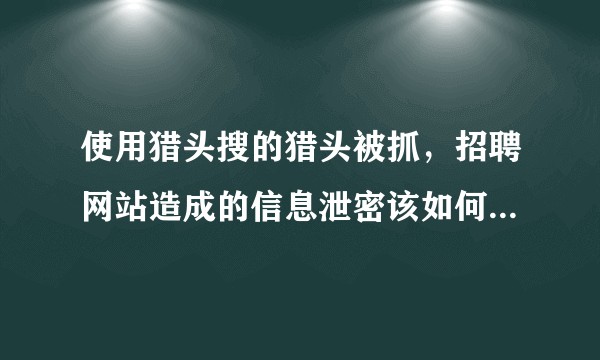 使用猎头搜的猎头被抓，招聘网站造成的信息泄密该如何定性，HR是否需要规避风险？