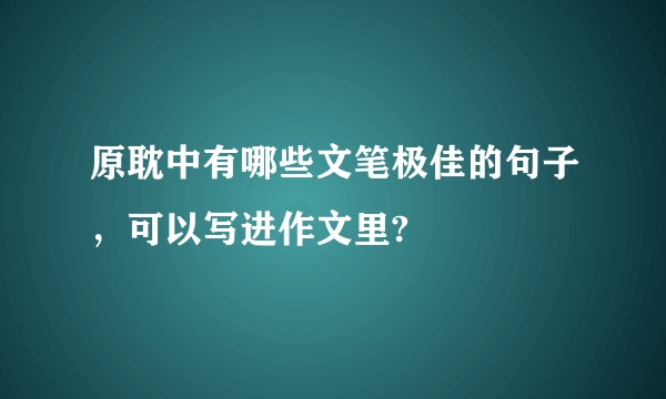 原耽中有哪些文笔极佳的句子，可以写进作文里?
