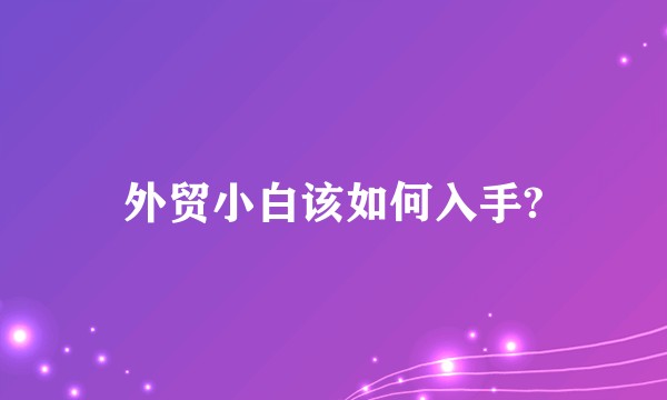 外贸小白该如何入手?